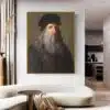 Portrait of Leonardo da Vinci Printed on Canvas