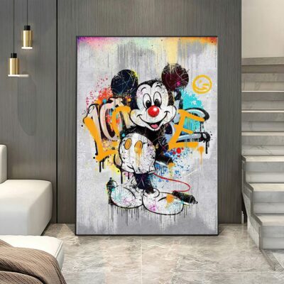 Graffiti Artwork With Disney Characters Printed on Canvas • CanvasPaintArt