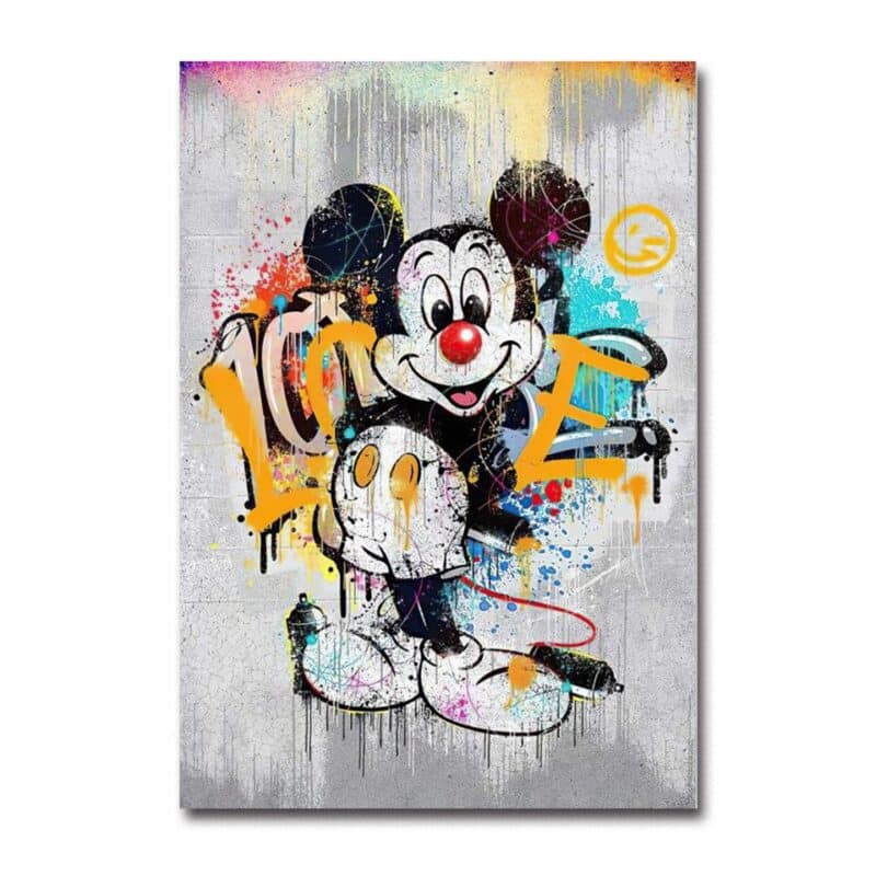 Graffiti Artwork With Disney Characters Printed on Canvas • CanvasPaintArt