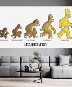 The Simpsons Evolutions HomerSapien Printed on Canvas