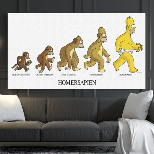 The Simpsons Evolutions HomerSapien Printed on Canvas