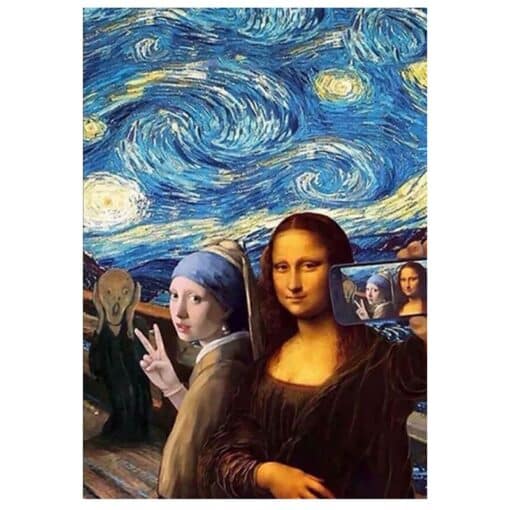 The Scream The Girl with Pearl Earrings and Mona Lisa in the Starry Night