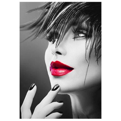Woman with Red Lips