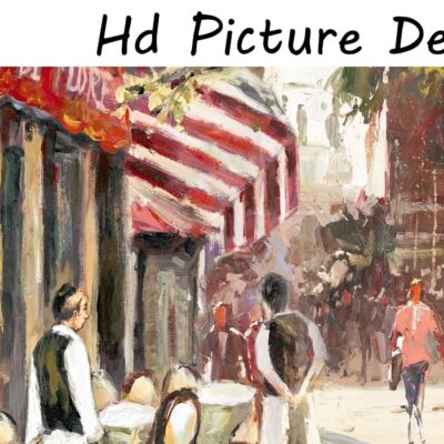 Paris City Street Painting Printed on Canvas - Image 5
