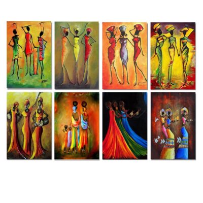 Abstract Painting of African Women Printed on Canvas