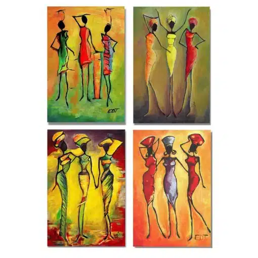 Abstract Painting of African Women Printed on Canvas 2