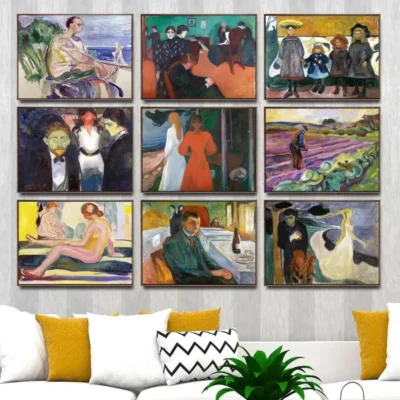Great Paintings by Edvard Munch Printed on Canvas