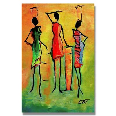 Abstract Painting of African Women Printed on Canvas - Image 6