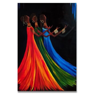 Abstract Painting of African Women Printed on Canvas - Image 2