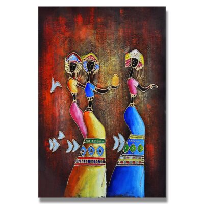 Abstract Painting of African Women Printed on Canvas - Image 4