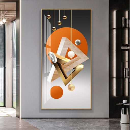Abstract Geometric Canvas Artwork Printed on Canvas