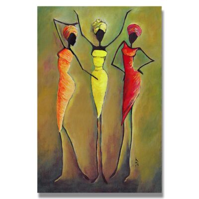 Abstract Painting of African Women Printed on Canvas - Image 3