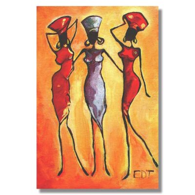 Abstract Painting of African Women Printed on Canvas - Image 9