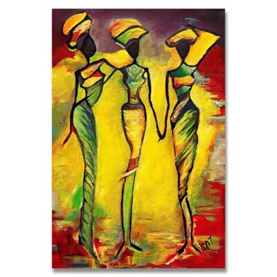 Abstract Painting of African Women Printed on Canvas - Image 7