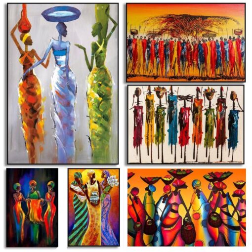 African Women Artwork Printed on Canvas 