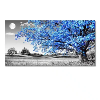 Abstract Tree Landscape Artwork Printed on Canvas - Image 2