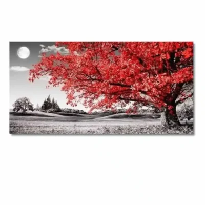 Abstract Tree Landscape Artwork Printed on Canvas - Image 3