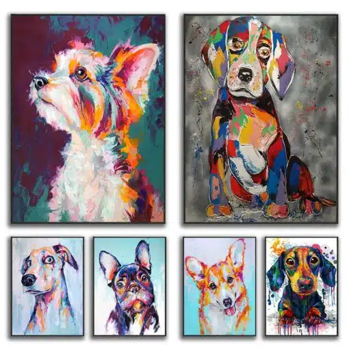 Fun Paintings of Dogs Printed on Canvas