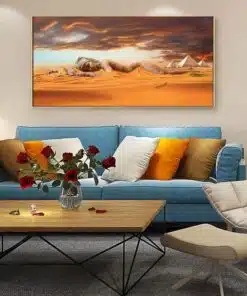 Woman Sleeps in the Desert Painting Printed on Canvas