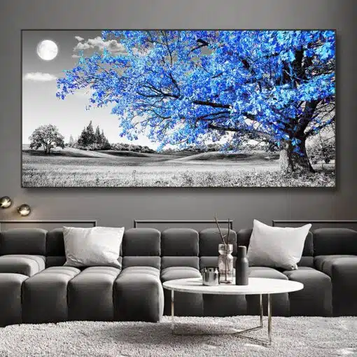 Abstract Tree Landscape Artwork Printed on Canvas