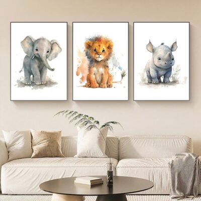 Cute Baby Animals Artworks Printed on Canvas - Image 9
