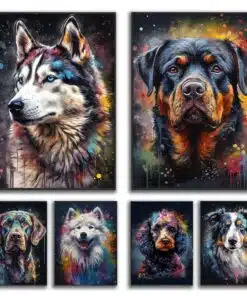 Paintings of Beautiful Dogs Printed on Canvas