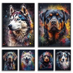 Paintings of Beautiful Dogs Printed on Canvas