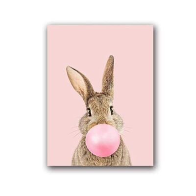 Cute Bunny Girls Wall Art Printed on Canvas - Image 11
