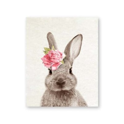 Cute Bunny Girls Wall Art Printed on Canvas - Image 13
