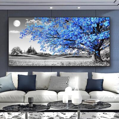 Abstract Tree Landscape Artwork Printed on Canvas