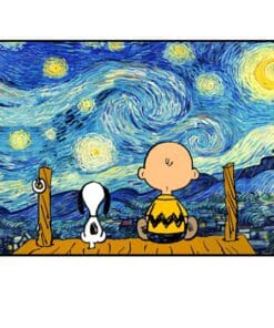 Snoopy and Charlie Watching The Starry Night 2