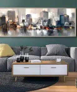 Abstract City Landscape Painting Printed on Canvas