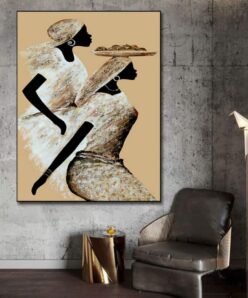 Abstract Painting of Black Women Printed on Canvas