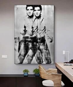 Double Elvis by Andy Warhol 1963 Printed on Canvas