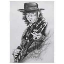 Stevie Ray Vaughan Wall Art Printed on Canvas - Image 4