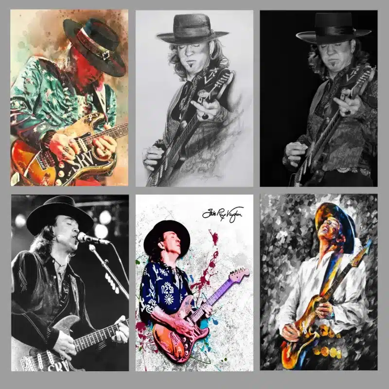Stevie Ray Vaughan Wall Art Printed on Canvas