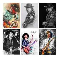 Stevie Ray Vaughan Wall Art Printed on Canvas