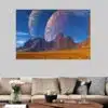 Moon Planet Landscape Printed on Canvas