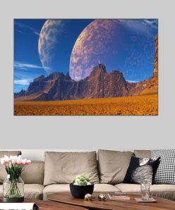 Moon Planet Landscape Printed on Canvas