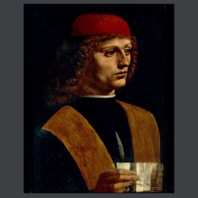 Portrait of a Musician by Leonardo da Vinci Printed on Canvas - Image 3