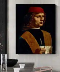 Portrait of a Musician by Leonardo da Vinci Printed on Canvas