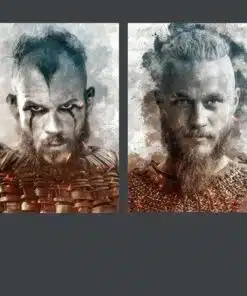 Portrait of The Vikings Ragnar and Floki