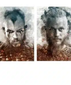 Portrait of The Vikings Ragnar and Floki