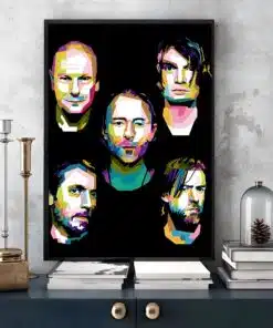 Artwork of The Radiohead Rock Band Printed on Canvas