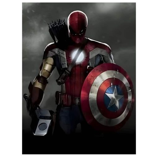 Fun Images With Mix of Superheroes Printed on Canvas