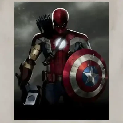 Fun Images With Mix of Superheroes Printed on Canvas - Image 3