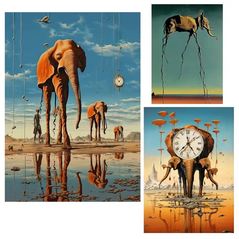 Fun Elephants Artworks Printed on Canvas