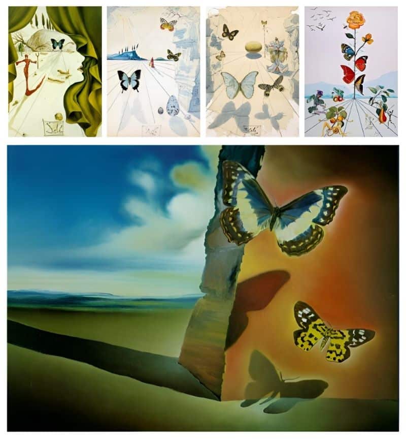 Landscape with Butterflies Artwork Printed on Canvas