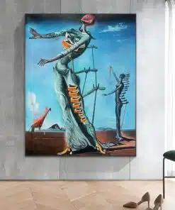 The Burning Giraffe by Salvador Dalí Printed on Canvas