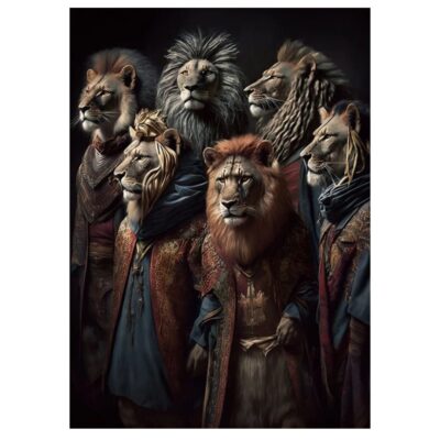 Animal in Clothes Colorful Artwork Printed on Canvas - Image 2